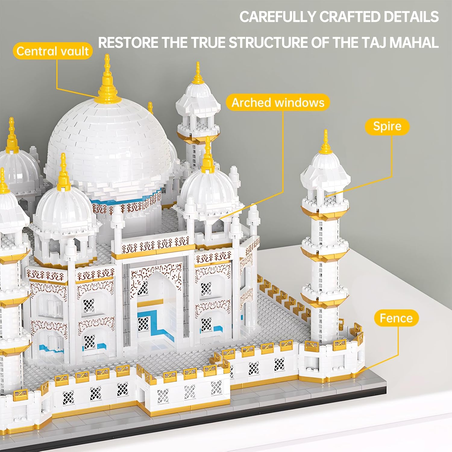 Architecture Taj Mahal Micro Mini Building Blocks Set,Landmarks Collection, Display Model Gift for Adults(4030 Pieces)