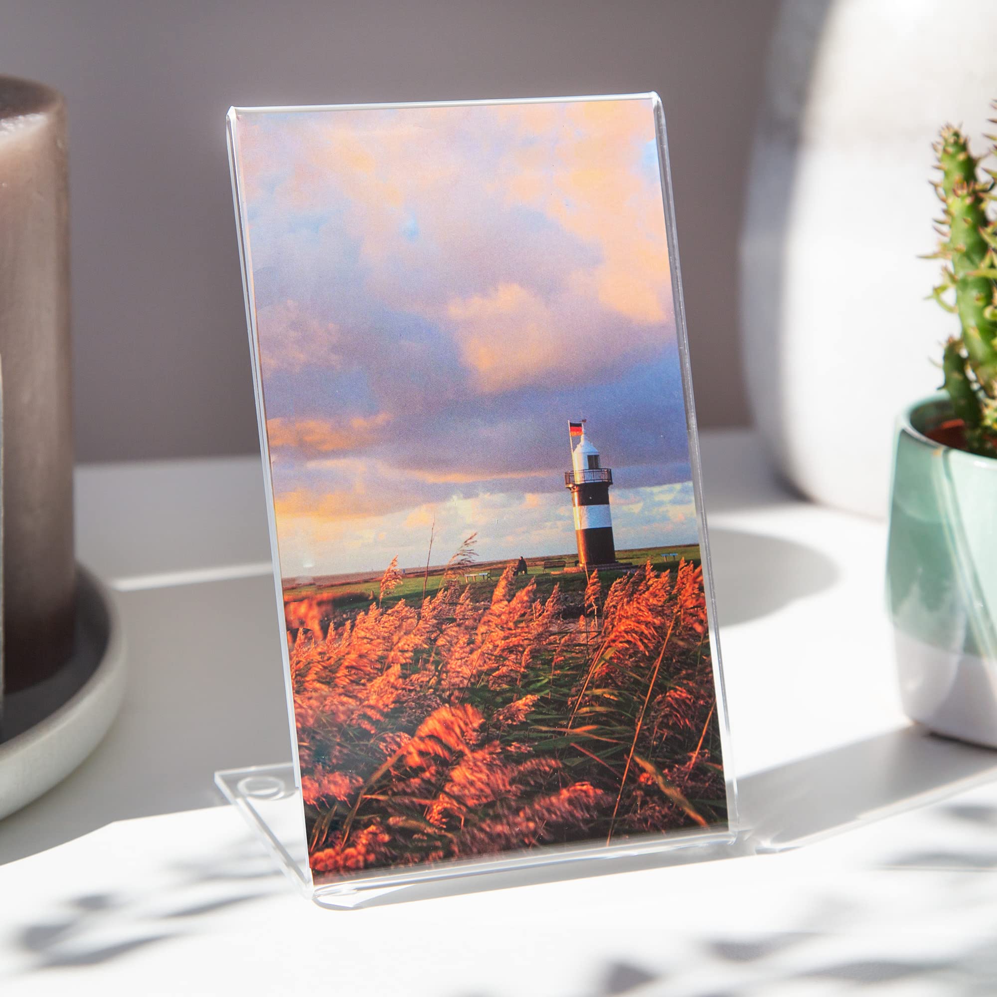 HomeBLOCKrocks Espositore Per Foto In Plexiglas 9x15 Cm - Cornice Trasparente "senza Peso", Prodotta In Germania, Gommini Antiscivolo
