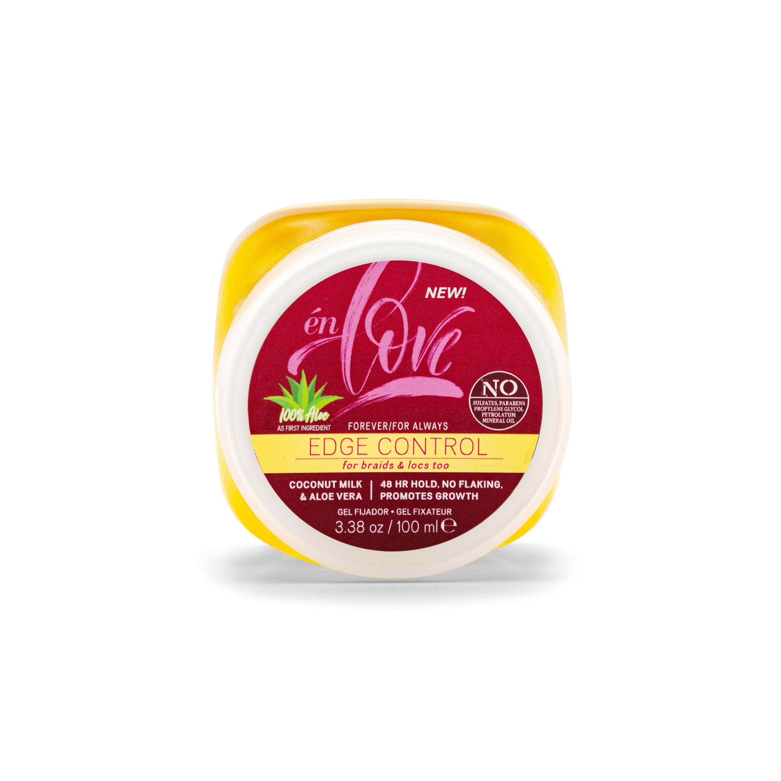 Forever for Always Edge Control Hair Gel with Natural Coconut Milk, Pure Aloe Vera and Argan Oil | 48 Hours Extra Hold Pomade | Promotes Growth | No Flaking | Braid Gel & Locs | 3.38oz