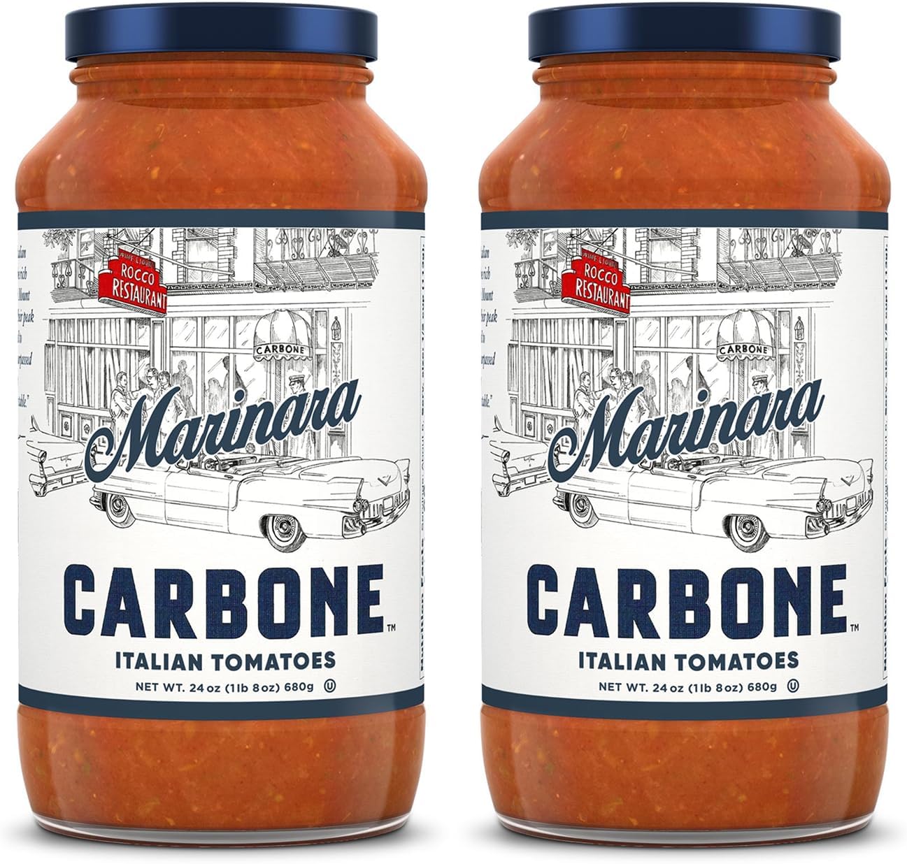 Carbone Marinara Pasta Sauce | Tomato Sauce Made with Fresh & All-Natural Ingredients | Non GMO, Vegan, Gluten Free, Low Carb, 24 Fl Oz (Pack of 2)