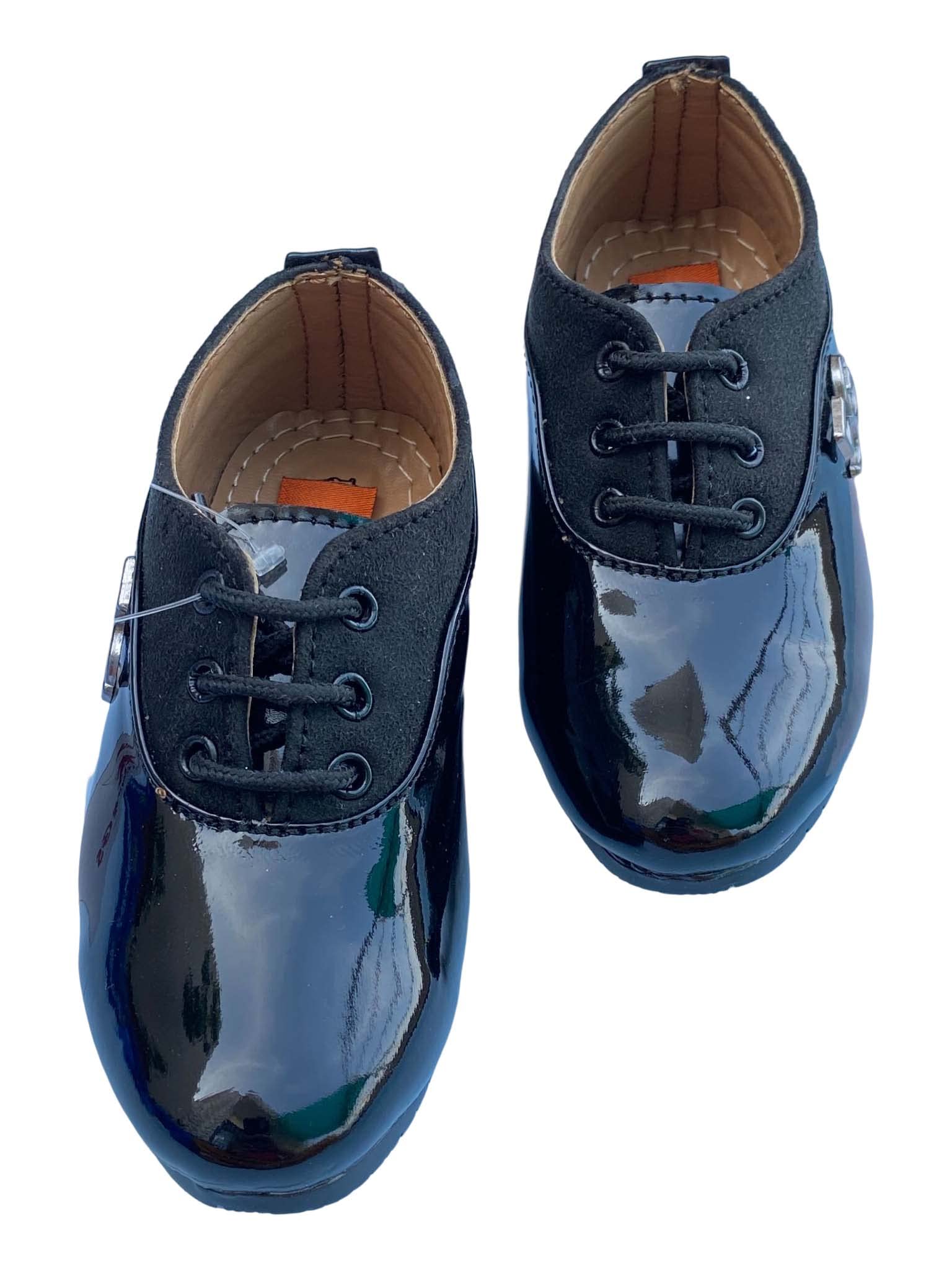 REP WINGSBoys' Patent Lase Shoe with Sweat Top and Front