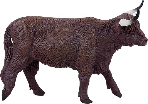 MOJO Highland Cow Realistic Farm Animal Toy Replica Hand Painted Figurine