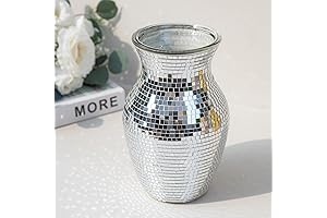 Disco Vase Embellished Mosaic Glass Vase