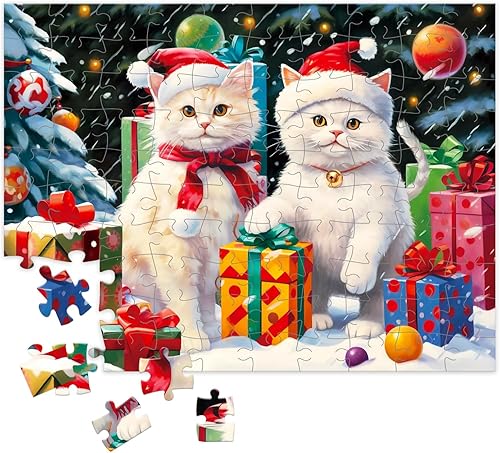 Rompecabezas de 100 piezas para niños de 4 a 8 años, regalo familiar, Pascua, rompecabezas de Navidad (Navidad)