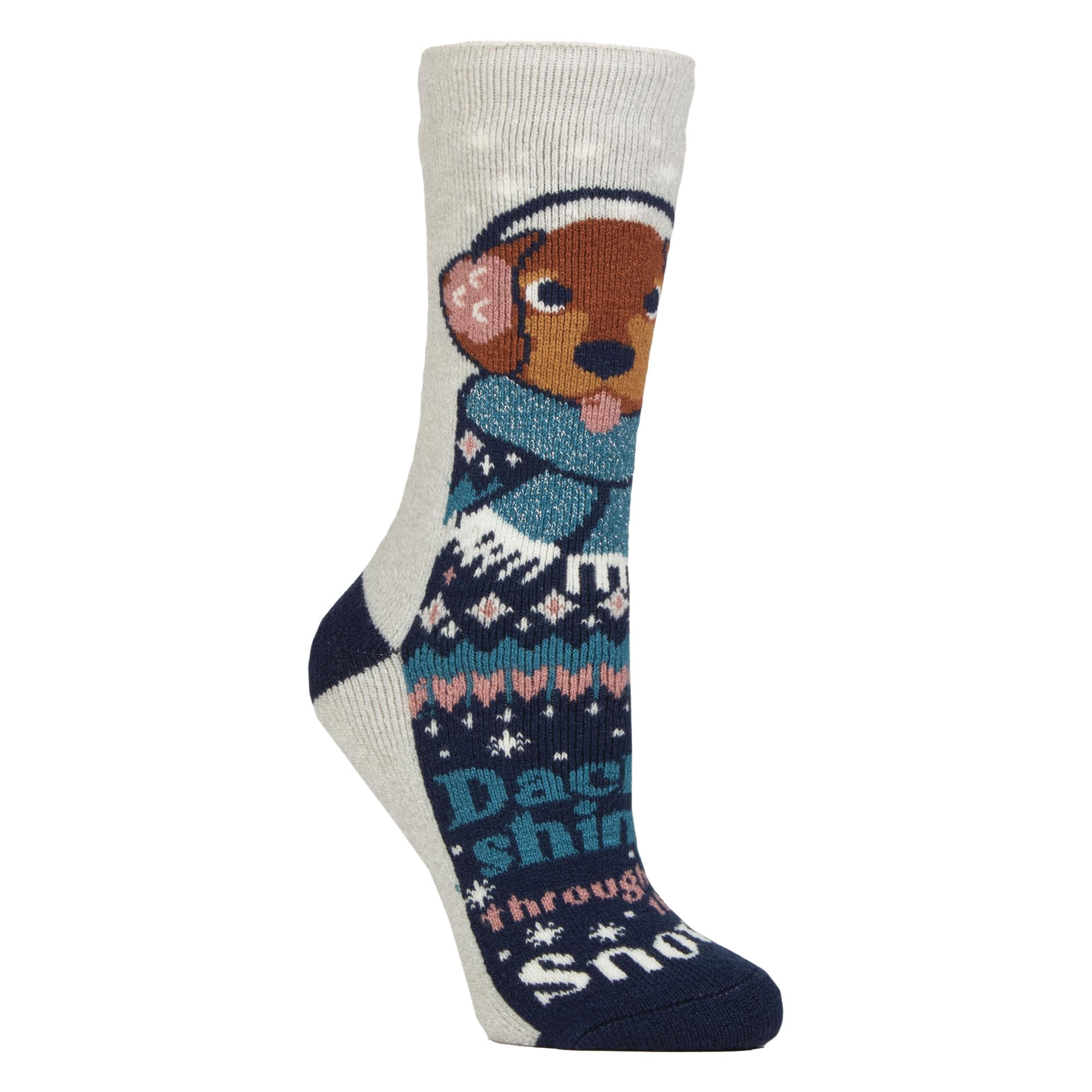 HEAT HOLDERS Ladies Fluffy Christmas Socks Lite Thermal Socks | Colorful Novelty Festive Gift Socks