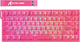 ATTACK SHARK R82 HE Teclado mecânico gamer com fio de gatilho rápido,polling de 8K,precisão de RT de 0,005 mm,taxa de varredura de 256K,amortecimento de som de 5 camadas,interruptor magnético (Rose)
