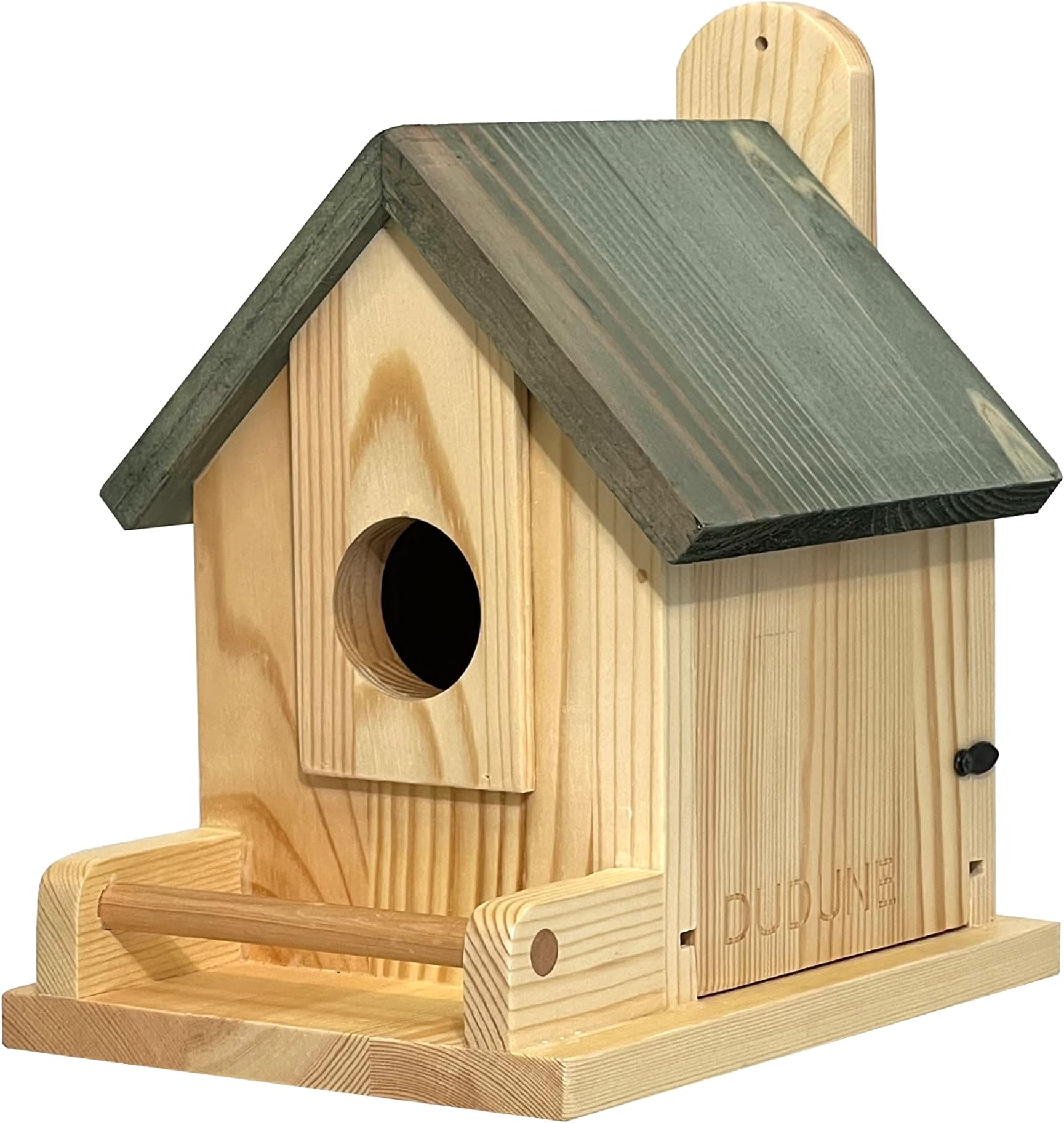 DUDUNE Wood Bird Houses for Outside with Pole Wooden Bird House for Finch Bluebird Cardinals Hanging Birdhouse Clearance Garden Country Cottages