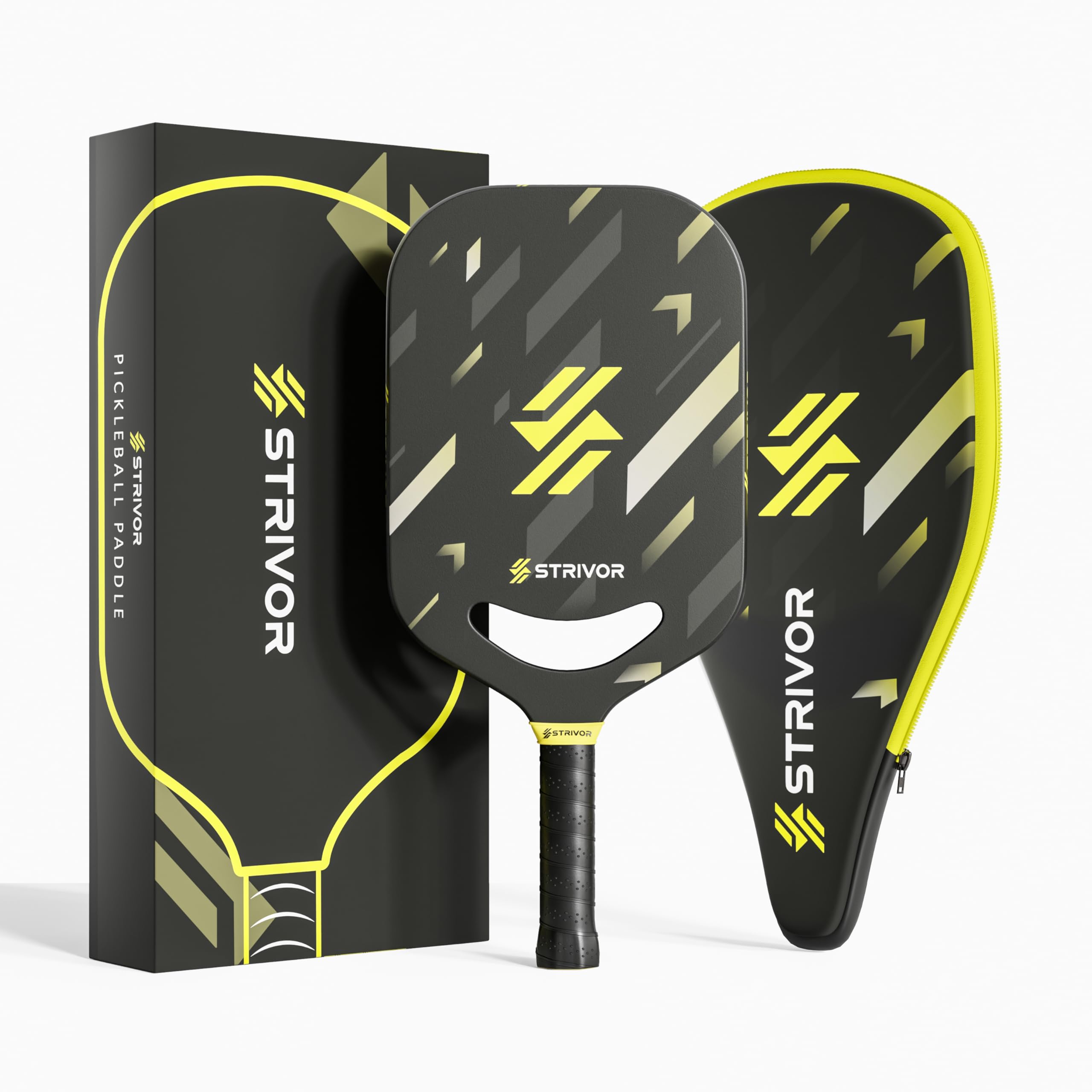 STRIVOR Pro Pickleball Paddle – T700 Raw Carbon Fiber, 16MM Thermoformed Core, Edgeless Design with Carbon Friction Surface for Spin & Control, Lightweight Paddle with Protective Cover-image-46