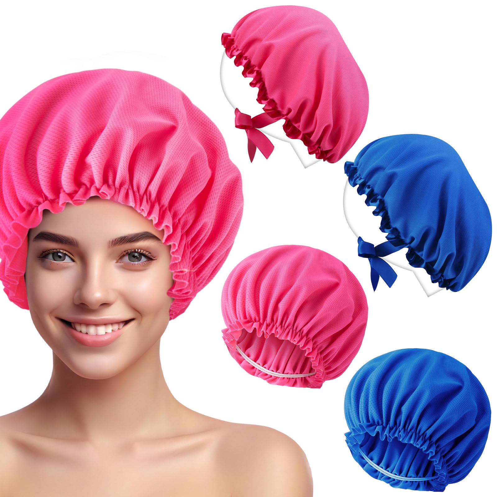 4 Pcs UV Protection Tanning Face Cover Bonnet Cap Set Tanning Mask and Hair Cap Protective Bonnet for Women