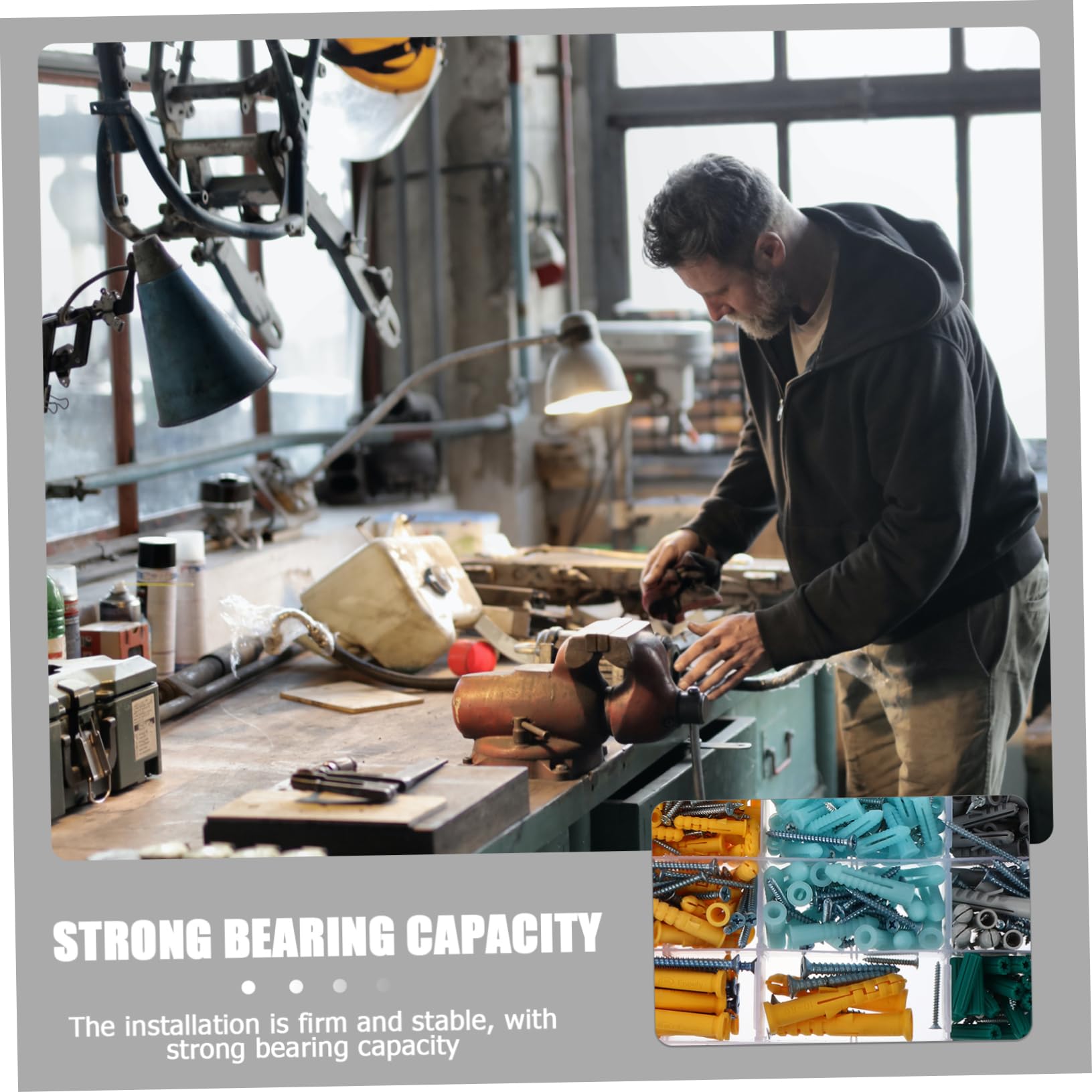 HOMOCONO 482pcs Screw Set Including Self Tapping Screws Plastic Anchors Expansion Tubes Kit for Wall Mounting