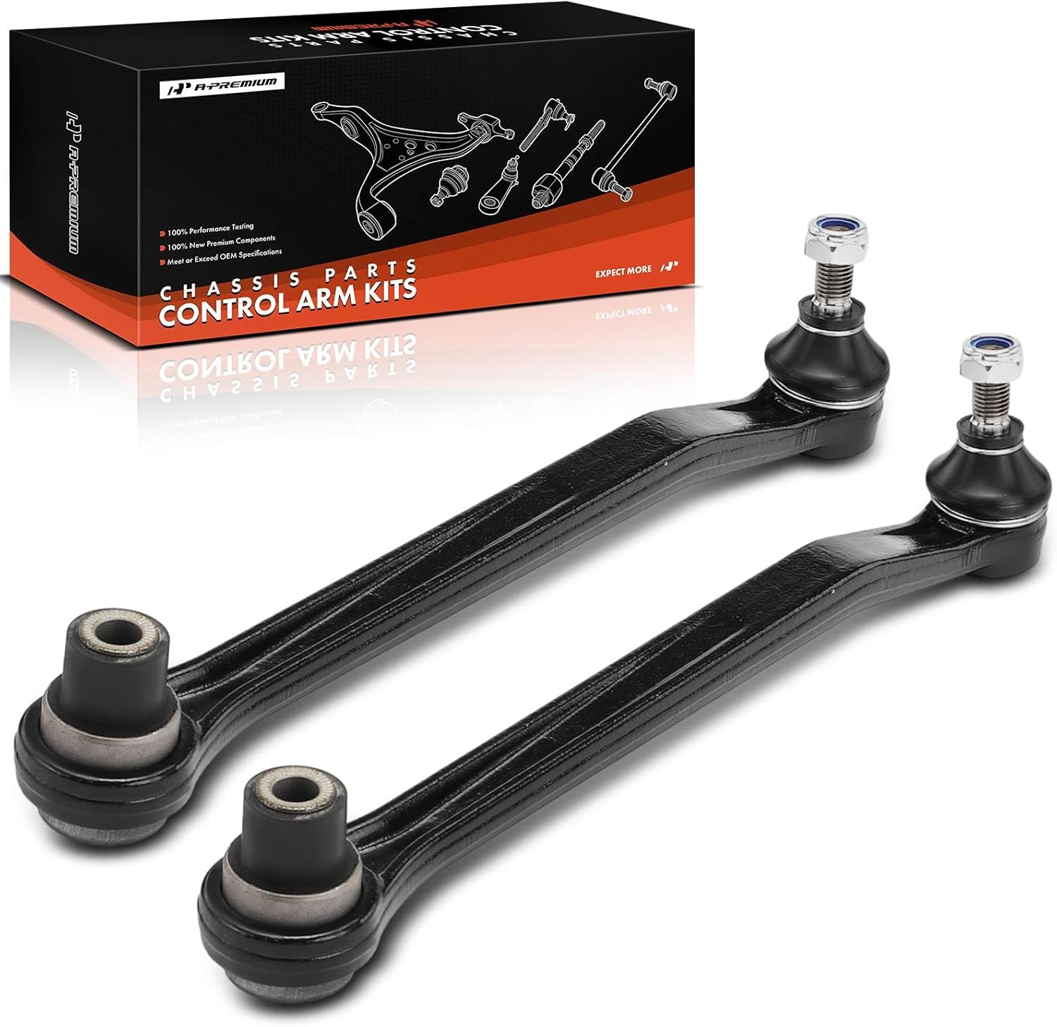 A-Premium 2 x Rear Lower Rearward Control Arm, with Ball Joint & bushing, Compatible with Audi A4 Quattro 1996-2001, 80 1992, 80 Quattro 1992, S4 2000-2002