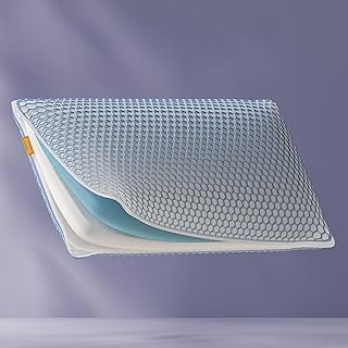 Emma Elite Stützkissen 70x40 cm – Höhenverstellbares ergonomisches Kopfkissen mit AirGrid® Kühlbezug – Atmungsaktives Memory Schaum Kissen mit waschbarem Bezug für alle Schlafpositionen