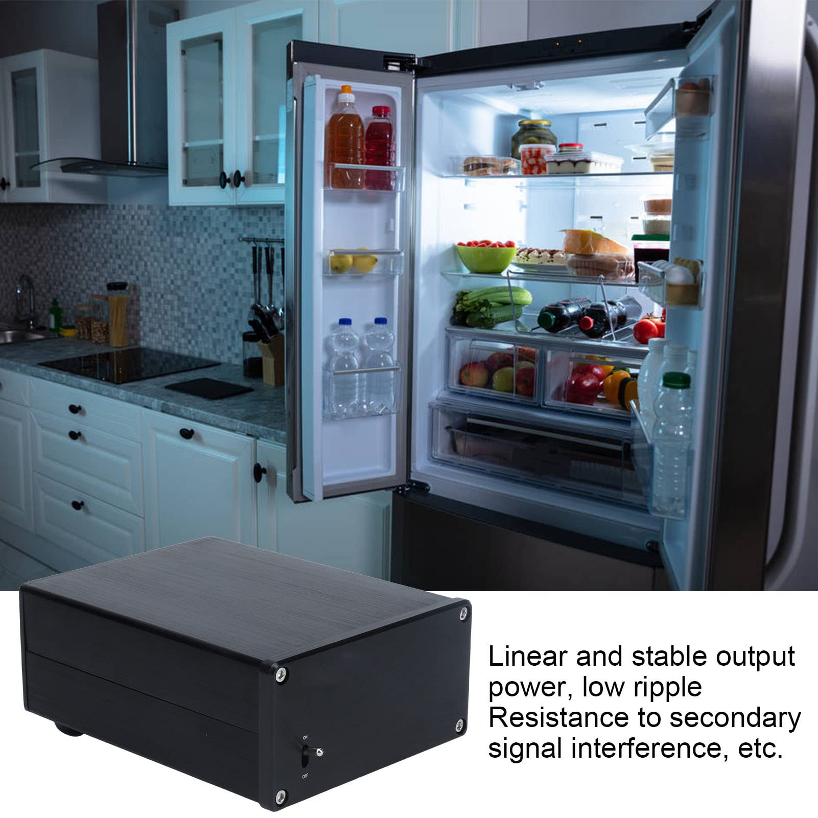Regulador de Voltaje Estabilizado de Aleación de Aluminio de Sobremesa Eujgoov de Fuente de Alimentación Lineal Convertidor de Potencia para Monitores(15V)