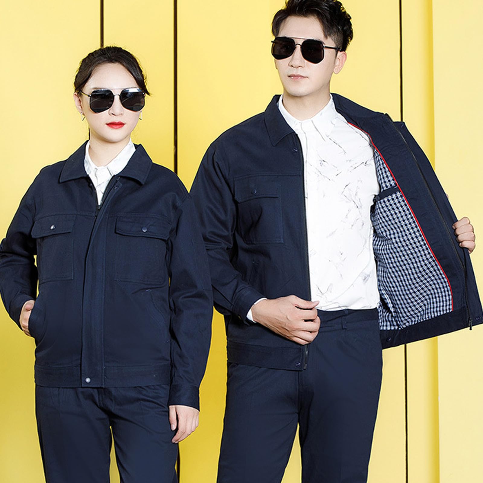 Salopette Pour Hommes Et Femmes Coton À Manches Longues Combinaisons Zip-Front Coverall Workwear Coton Anti Statique Vêtements De Travail