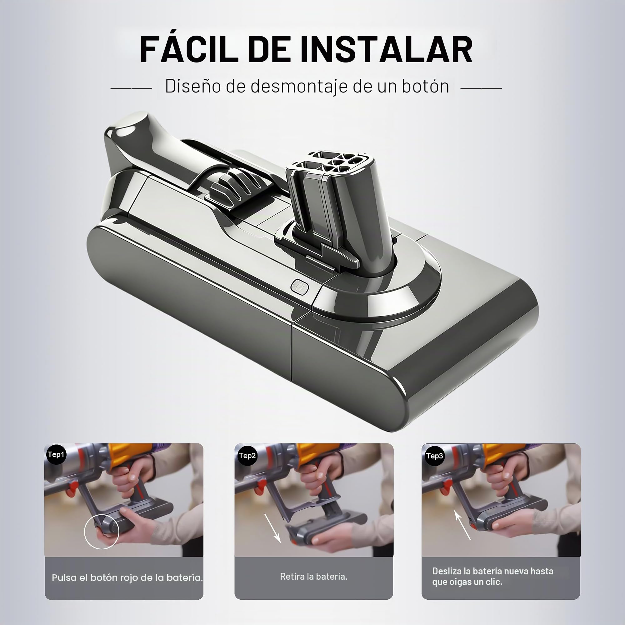 BLESYS Batería de Repuesto para Dyson V12 Detect Slim Fluffy, Compatible con 965470-01