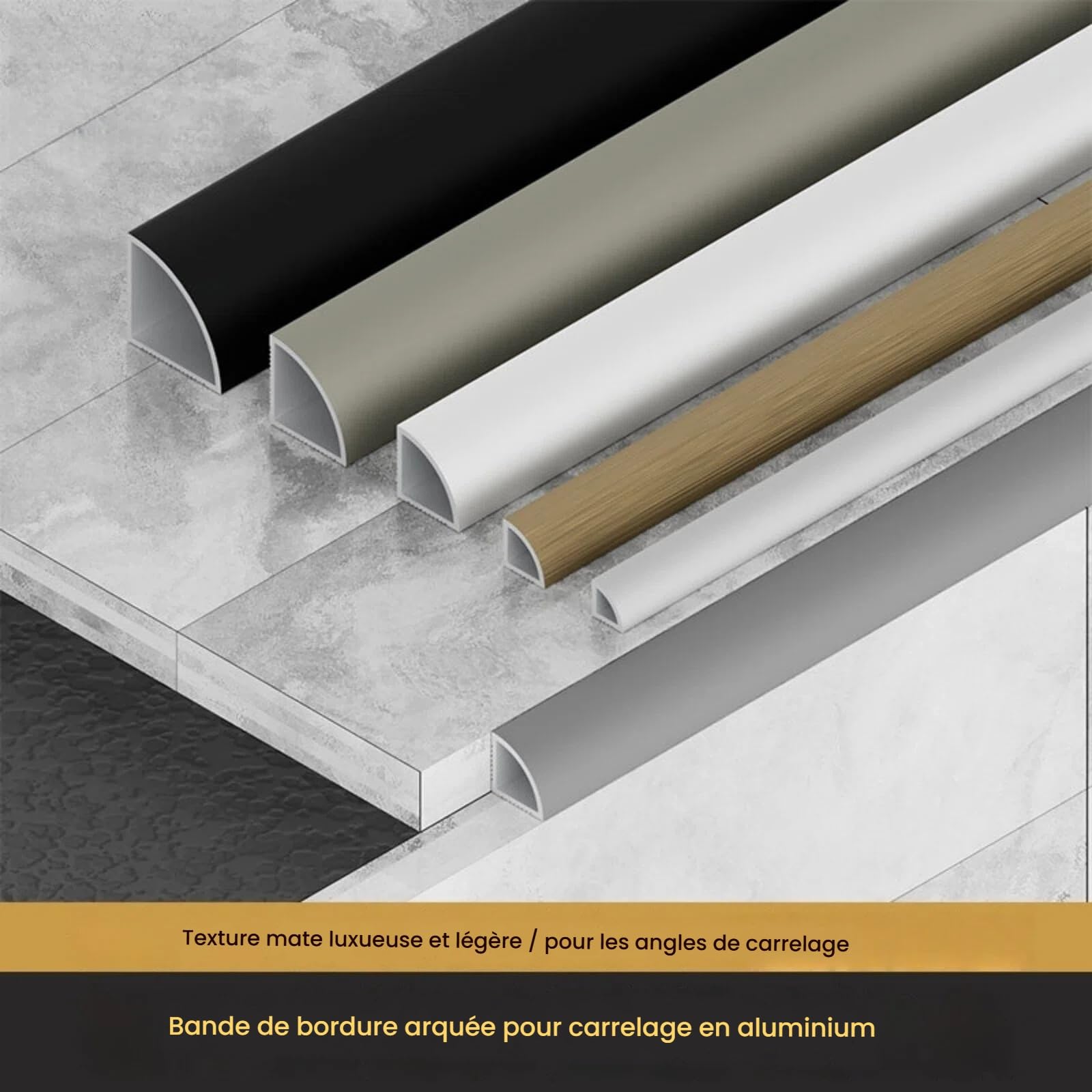 Moulure D’Angle en Aluminium pour Panneaux Muraux Et Carrelage, Profilé Quart-de-Rond Anti-Choc, Protection De Coin, 6/8/10/12/15/18/20 Mm, 90 Cm X 3 Pièces(Silver,20mm)