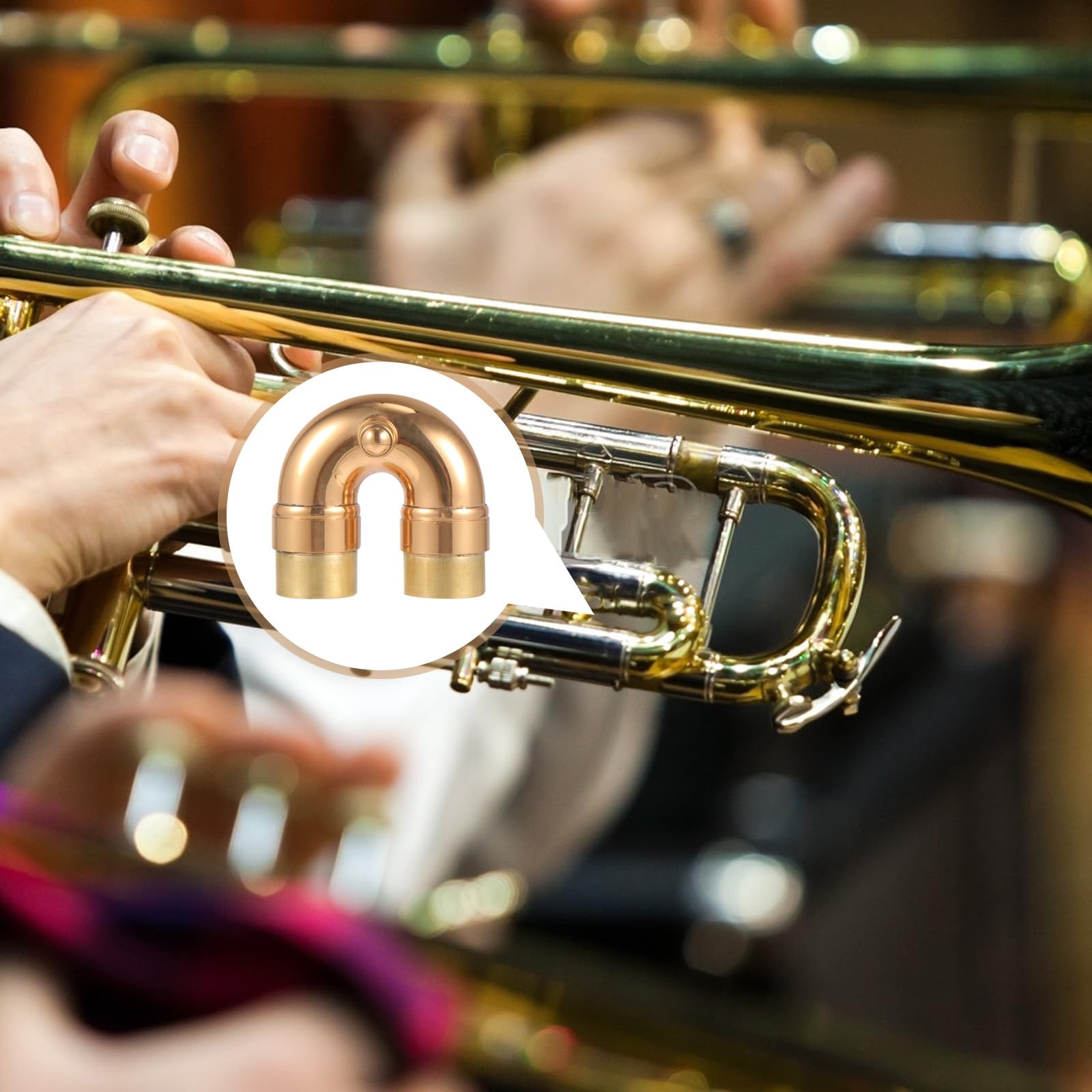 STOBAZA Col de Trompette Petit Coude Doré en Laiton, Accessoire de Remplacement pour Instrument de Musique, Tube Réglable, pour Entraînement des Musiciens
