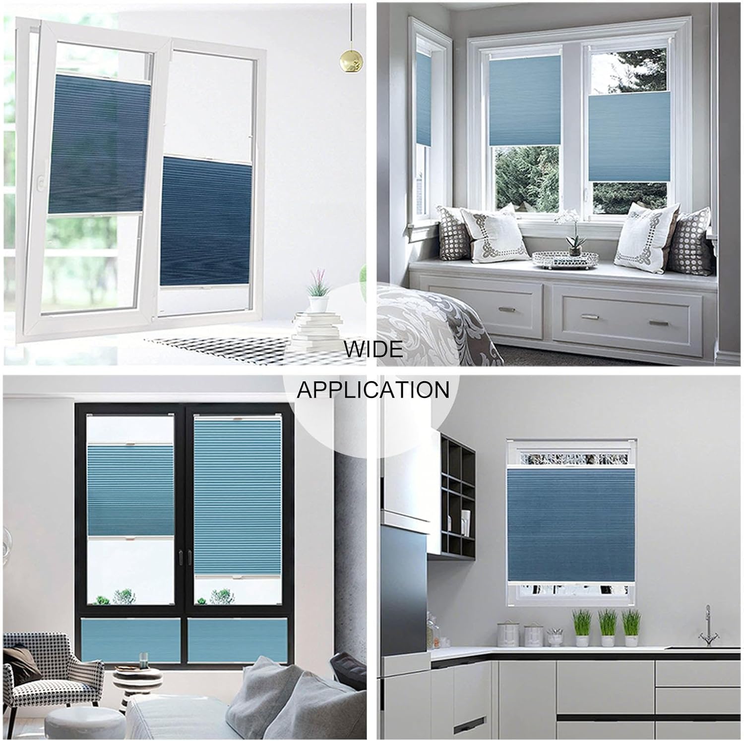 Top Down Bottom Up Honeycomb Blinds,Cellular Shades for Windows,Blackout/Thermal/Cordless Honeycomb Pleated Blinds,Cellular Pleated Shades No Drilling,Custom Size Curtains,W×H-125×120cm(49.2*47.2in)