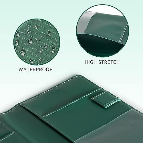 Miniatura 111 de CoBak - Libreta para mesero, organizador con bolsillo con cierre, para personal de restaurantes, 5 bolsillos grandes, con portabolígrafo, verde