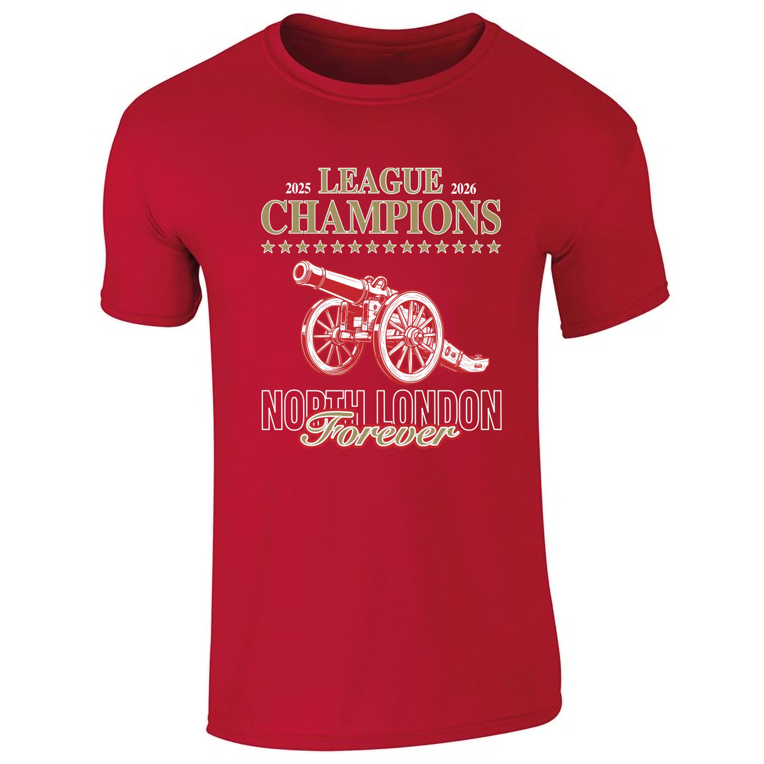 Partisan ARS League Champions 25/26 Logo T-Shirt Adult 100% Cotton (UK, Alpha, XL, Regular, Regular) Red