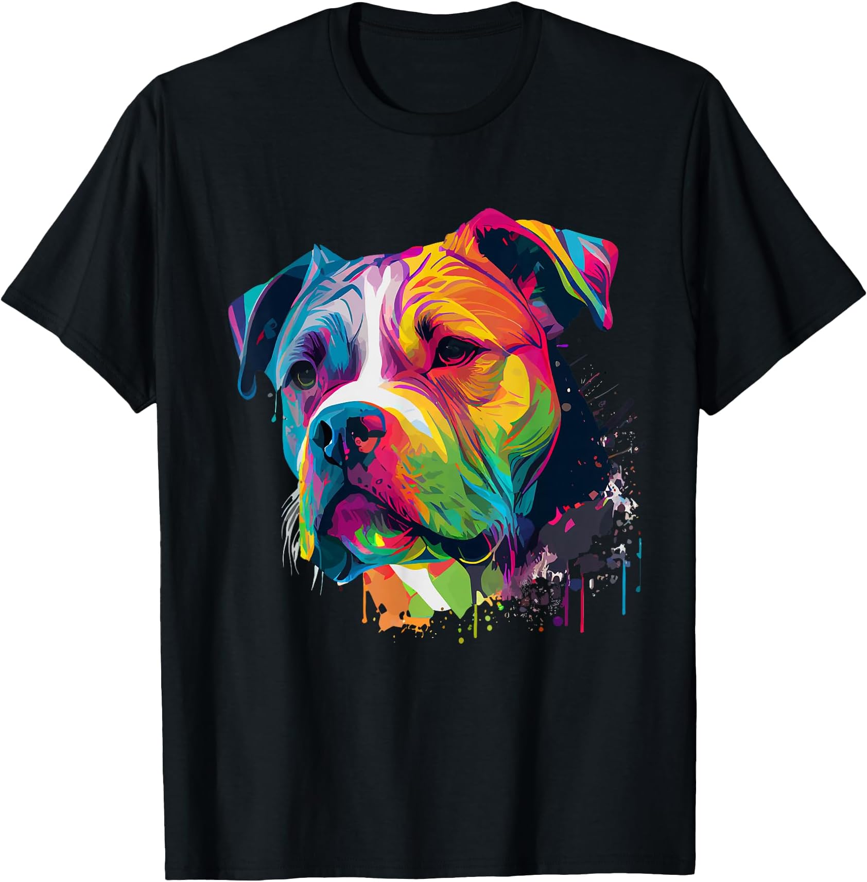 Colorful American Bulldog American Bully Men Women T-Shirt