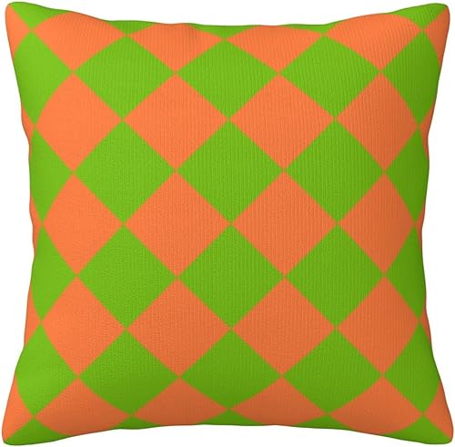 Miniatura 15 de Bright Red and Cyber Yellow Checkered Throw Pillow Covers Retro Pillowcase Sofa Decorative Cushion Cases for Home Decor Room Bed Sofa 18x18 Bright