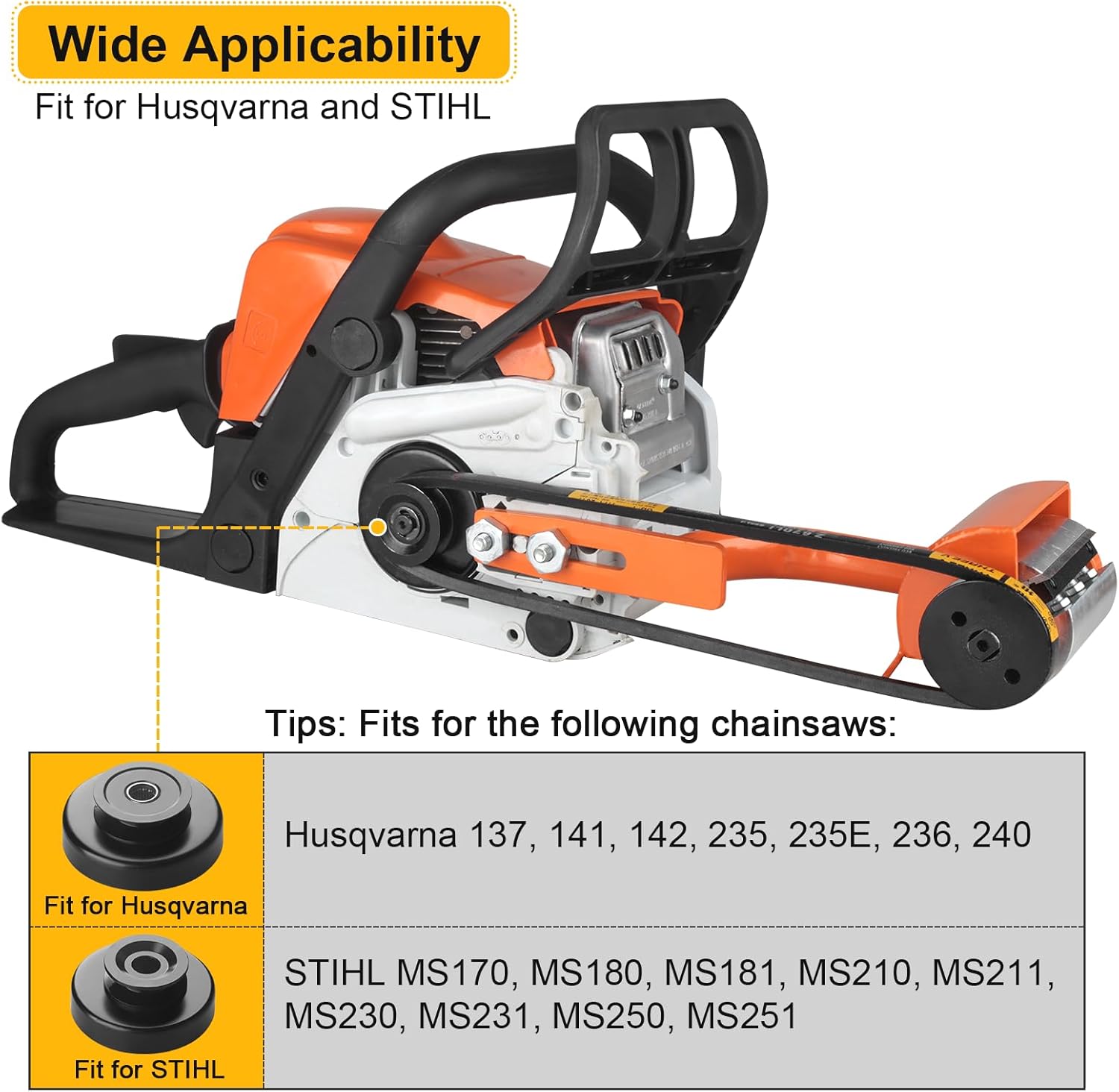 Log Peeler, Log Debarker Designed for Husqvarna and STIHL as Chainsaw Attachment, Efficient Wood Debarking Tool for Timber Processing, Work Gloves Included