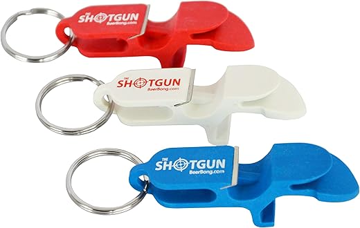 Shotgun Keychain Tool Beer Bong America’s 3-Pack, Bottle Opener, Shotgunning Tool, and Tap Opener All in One - Made in The USA