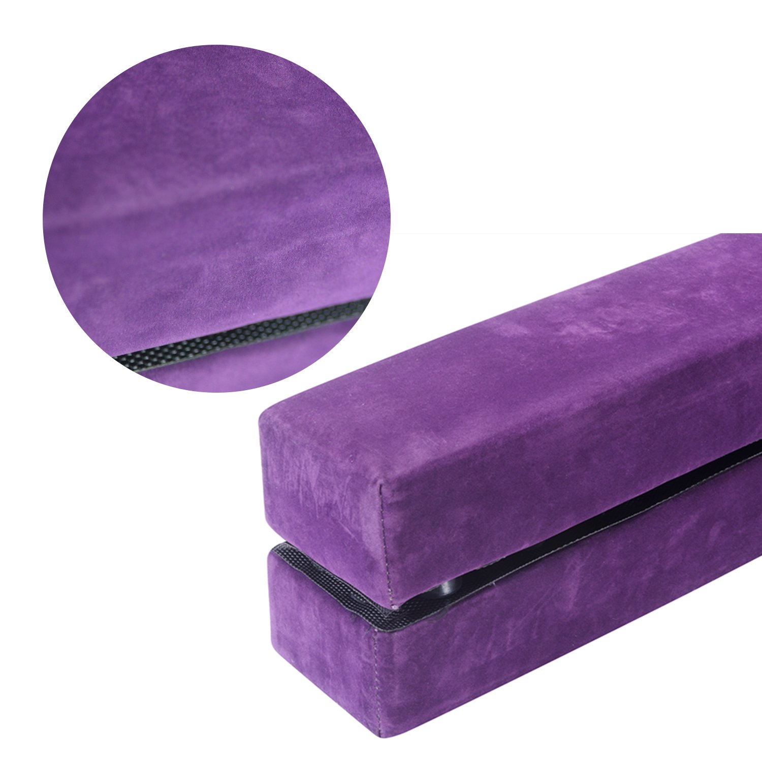 Folding Floor Balance Beam,Gymnastics for Kids Home Practice (Purple, 8')