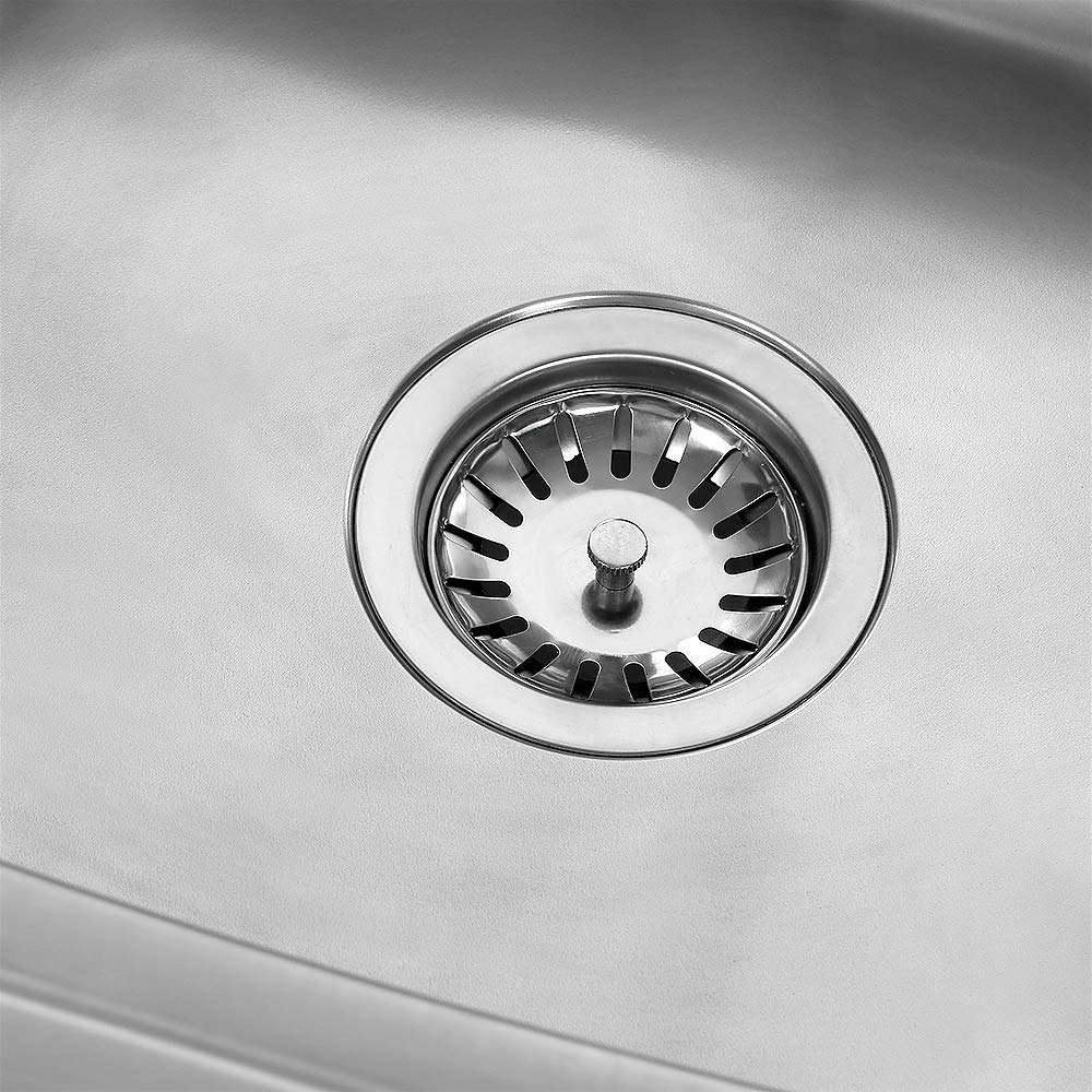 Lavello in acciaio inox, Lavello da incasso con foro per rubinetto,lavello in acciaio inox,Lavello Cucina Vasca con Gocciolatoio DX in Acciaio da Appoggio(90 * 50 * 15 cm (argento))