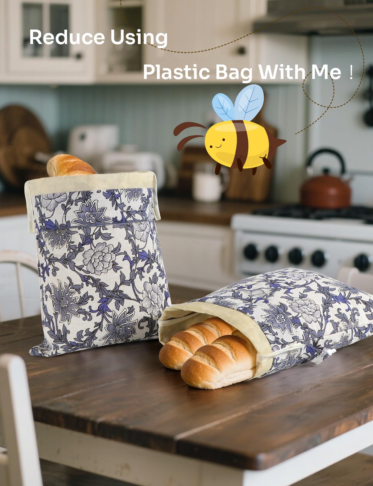 Bolsa de pan de cera de abeja (paquete de 2), bolsas de pan de lino reutilizables para uso casero, bolsa de almacenamiento de masa madre de gran capacidad, bolsas de masa madre para pan casero