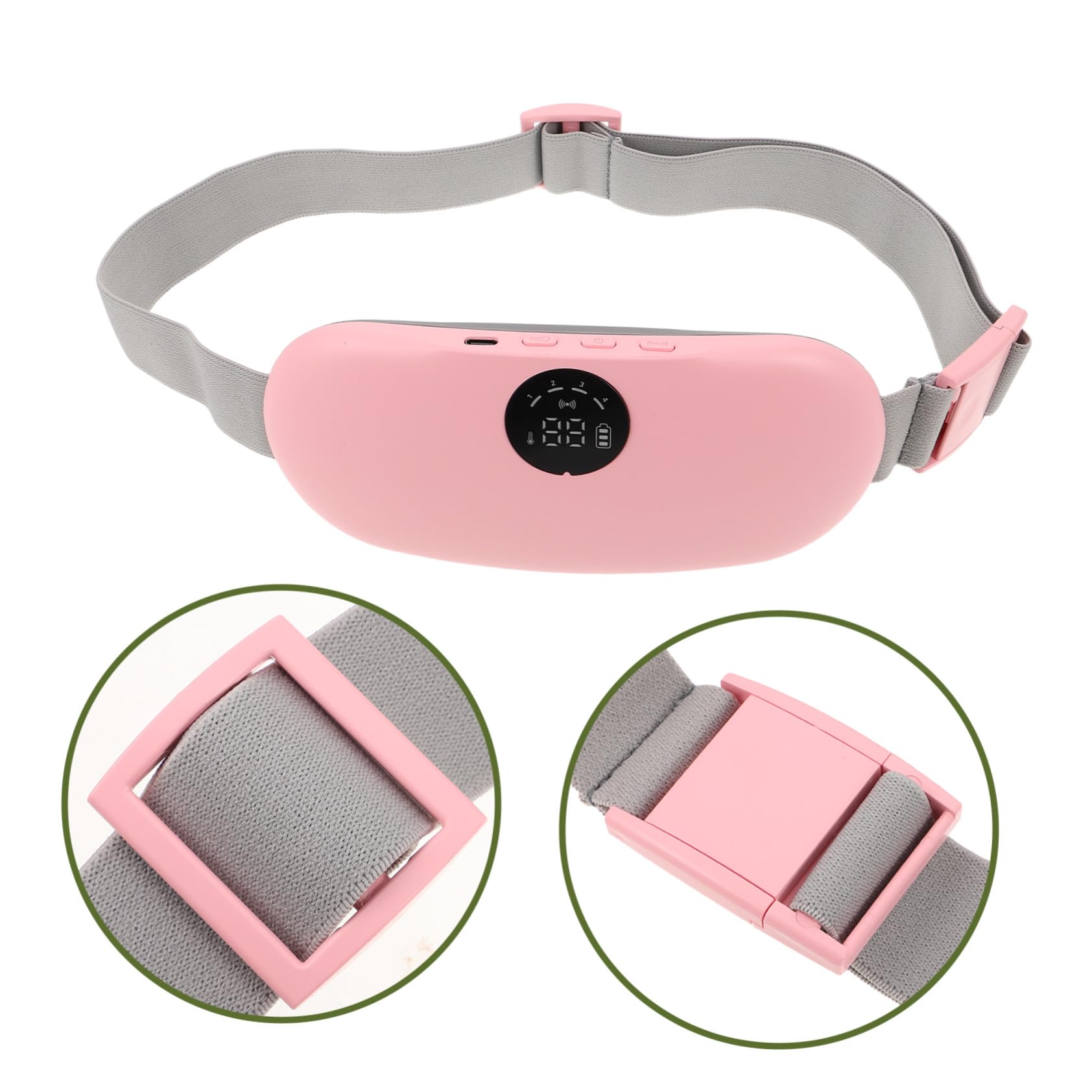 Beaupretty 1 Set Cinturón Térmico para Menstruación Almohadilla Térmica para Menstruales con Calentamiento Rápido y Vibración para Trabajo Viaje o Relajación en Casa