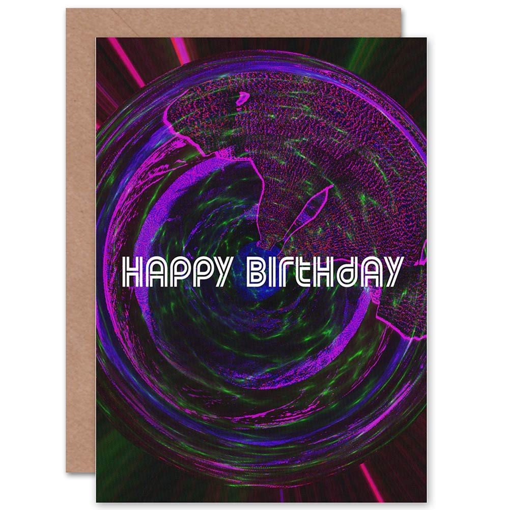 Wee Blue Coo CARD GREETING HAPPY BIRTHDAY NEWSPRINT FACE GOTHIC
