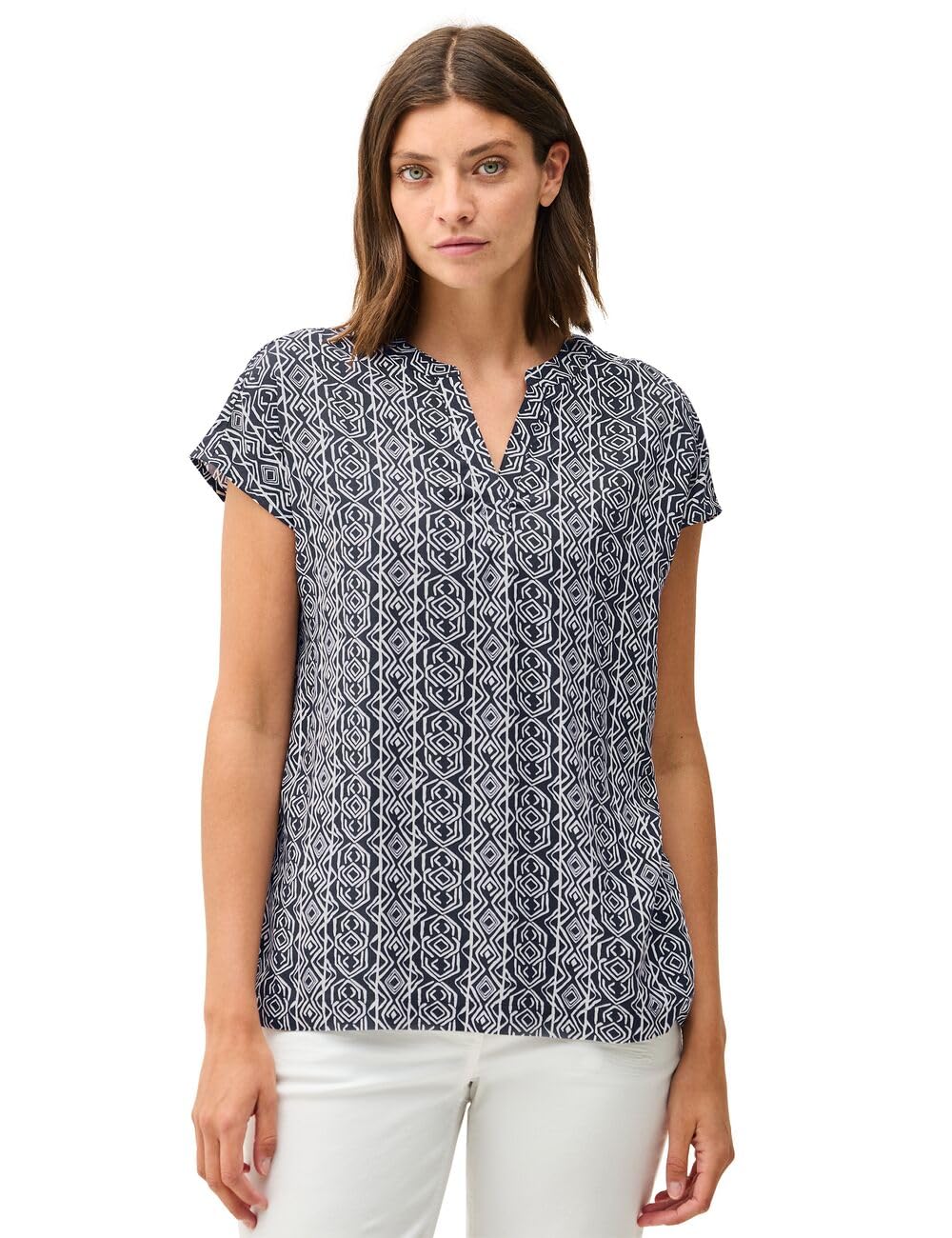 Cecil Women's B345613 Patterned Blouse Shirt, Universal Blue, M