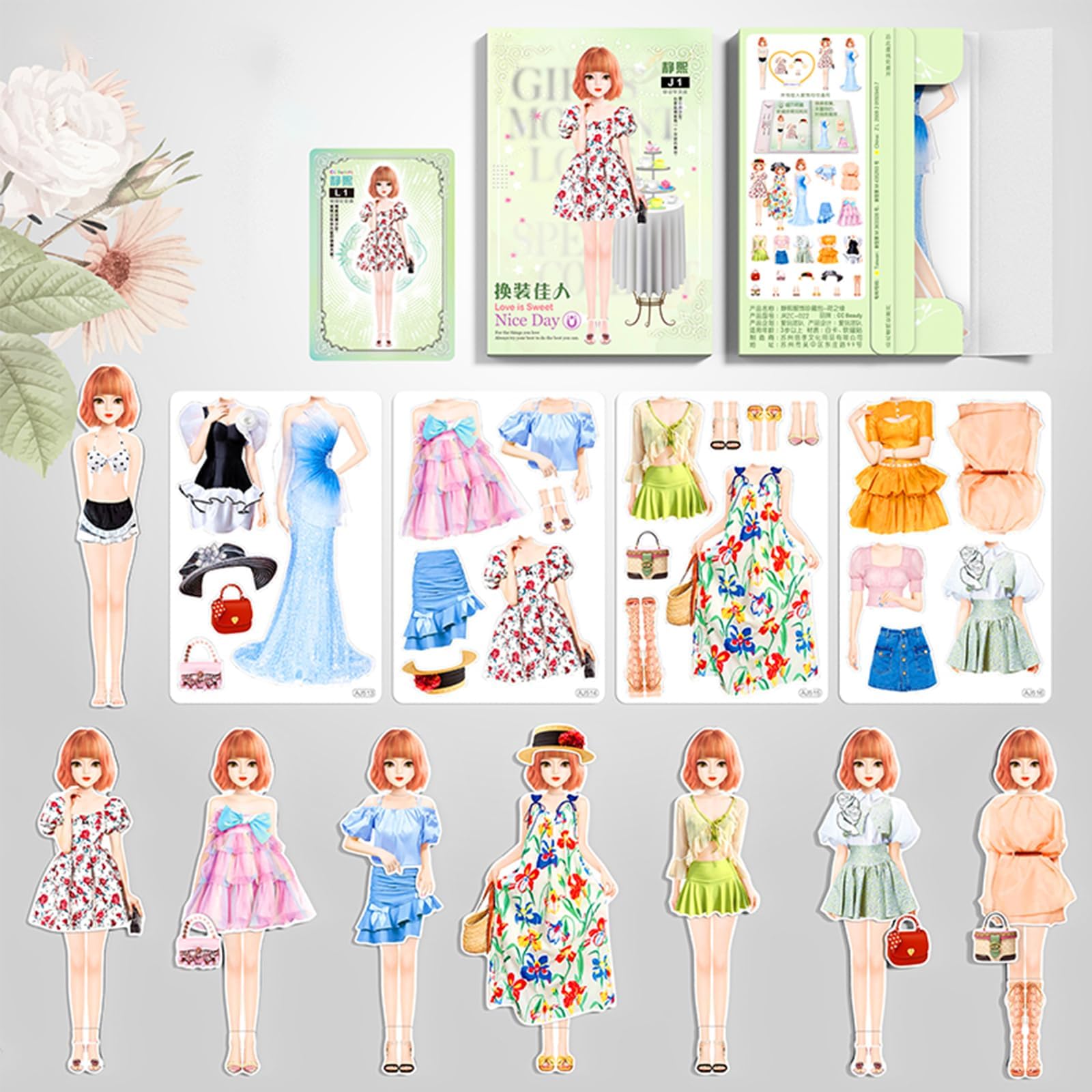 Magnetic Princess Dress Up Paper Doll Pretend Play Toys Magnet People Clothes Puzzles Game for 3+ Year Old Girls Toddler,Preschool Learning Created Imagine Set Birthday Gift