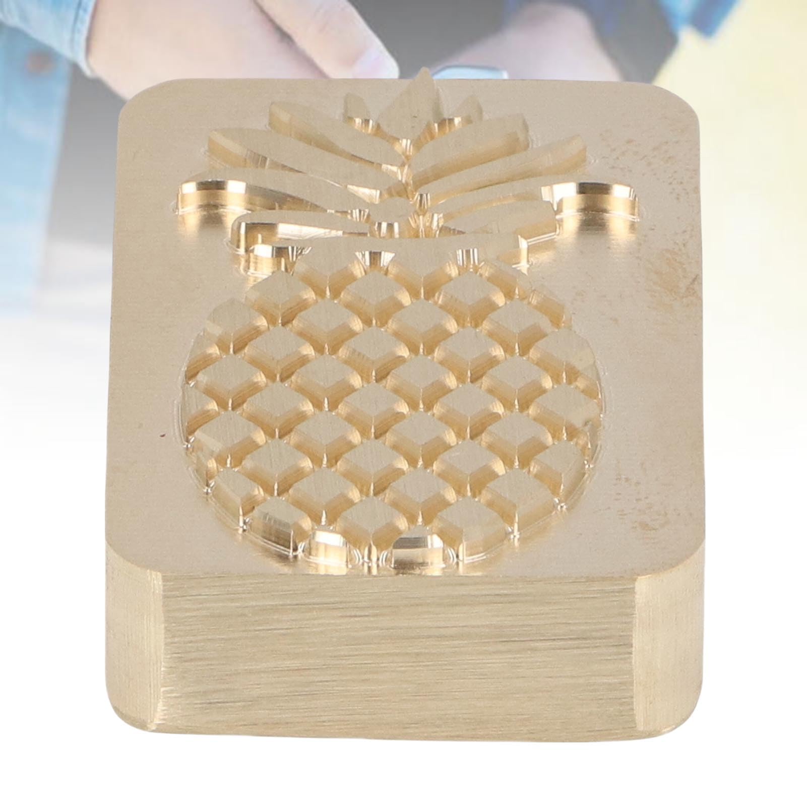 Sello de cobre para cubitos de hielo con mango de madera Herramienta de marca de hielo DIY de primera calidad para cócteles, whisky, bar, bodas, accesorios profesionales pa (Fruta)