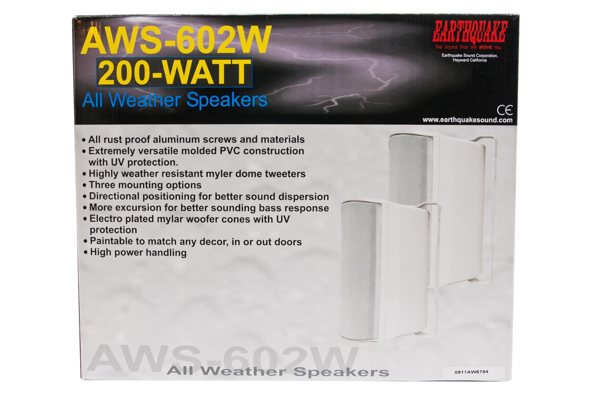Earthquake Sound AWS-602W 6,5" All Weather Speakers system głośników wewnątrz/na zewnątrz (para) biały