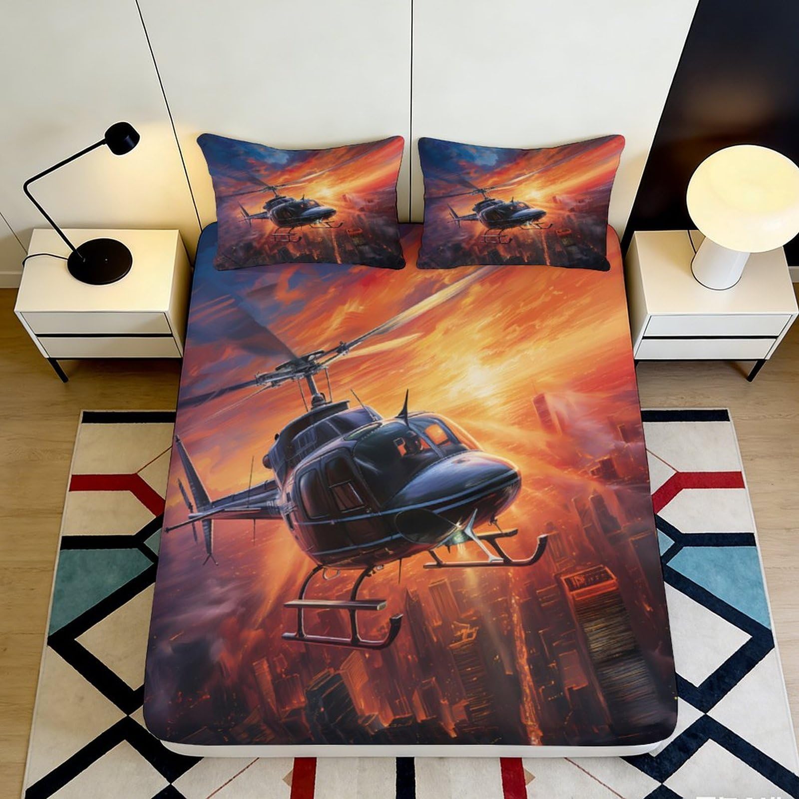 3D Printed Fantasy Unicorn Fitted Sheet Microfiber Deep Pocket Non-Slip Dream Bedroom Mattress Fitted Cover Washable 140x200x25cm