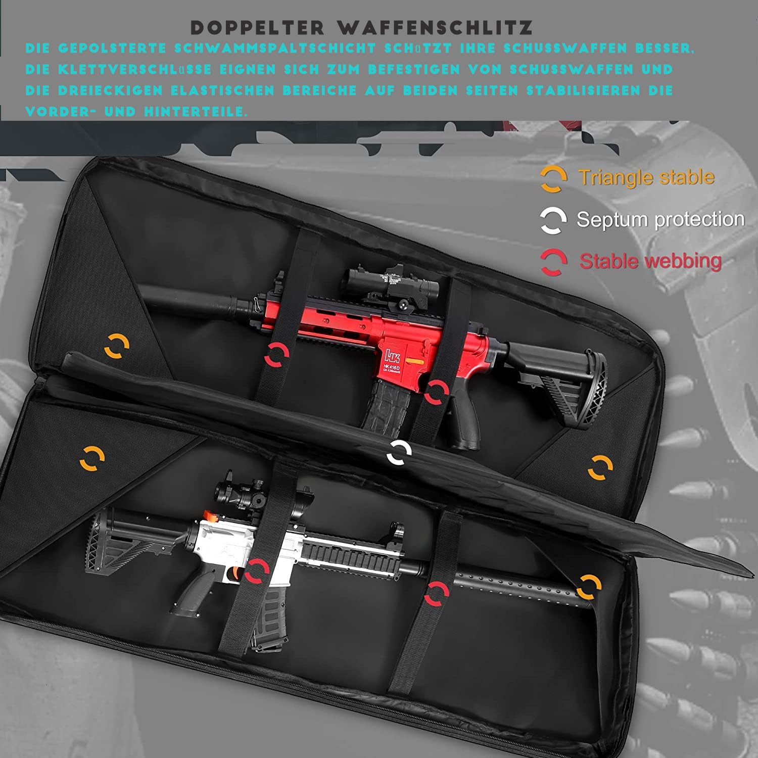Maletin Arma Larga,Rifle Airsoft Bolsa TáCtica Funda para Arma Acolchado,Estuche para Rifle táctico para armacon Correa De Hombro Bolsa De Transporte Vaina para Caza Disparando