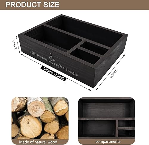 Miniatura 3 de Organizador para tazas de café K, accesorios de decoración de cafetería, organizador de cápsulas de café con asas para encimera de cocina de granja,