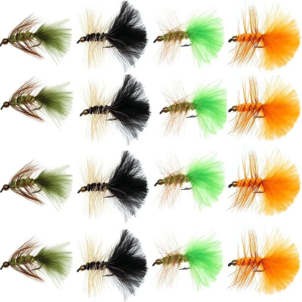 Aneew 16pcs Wooly Bugger Wet Flies Panfish Fly Fishing Flies Assortment Kit for