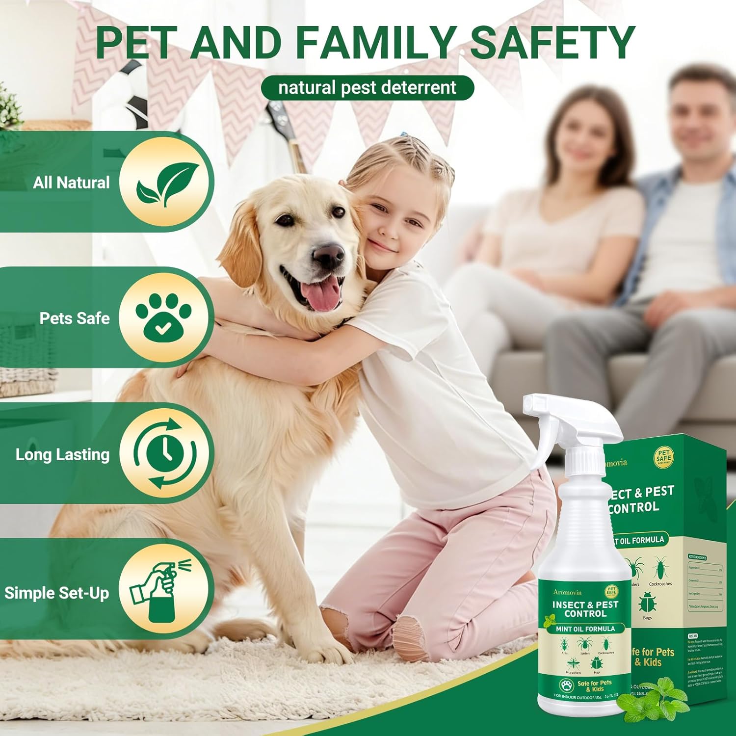 Peppermint Oil Insect Repellent Spray 16 OZ, Natural Indoor & Outdoor Bug Control for Spiders, Ants, Roaches, and More, Kids and Pets Safe, Suit for Garage Kitchen Attic Patio Basement - Image 5