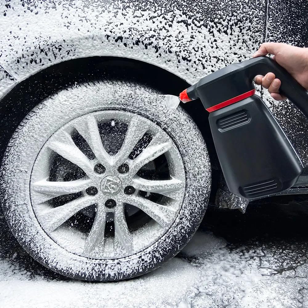 Canon a Mousse Foam Sprayer - Canon a Mousse Voiture 2L, Canon a Mousse Electrique avec Batterie USB C, Fonction Mousse Automatique, Idéal pour Nettoyage de Voitures, Roues, Vitres