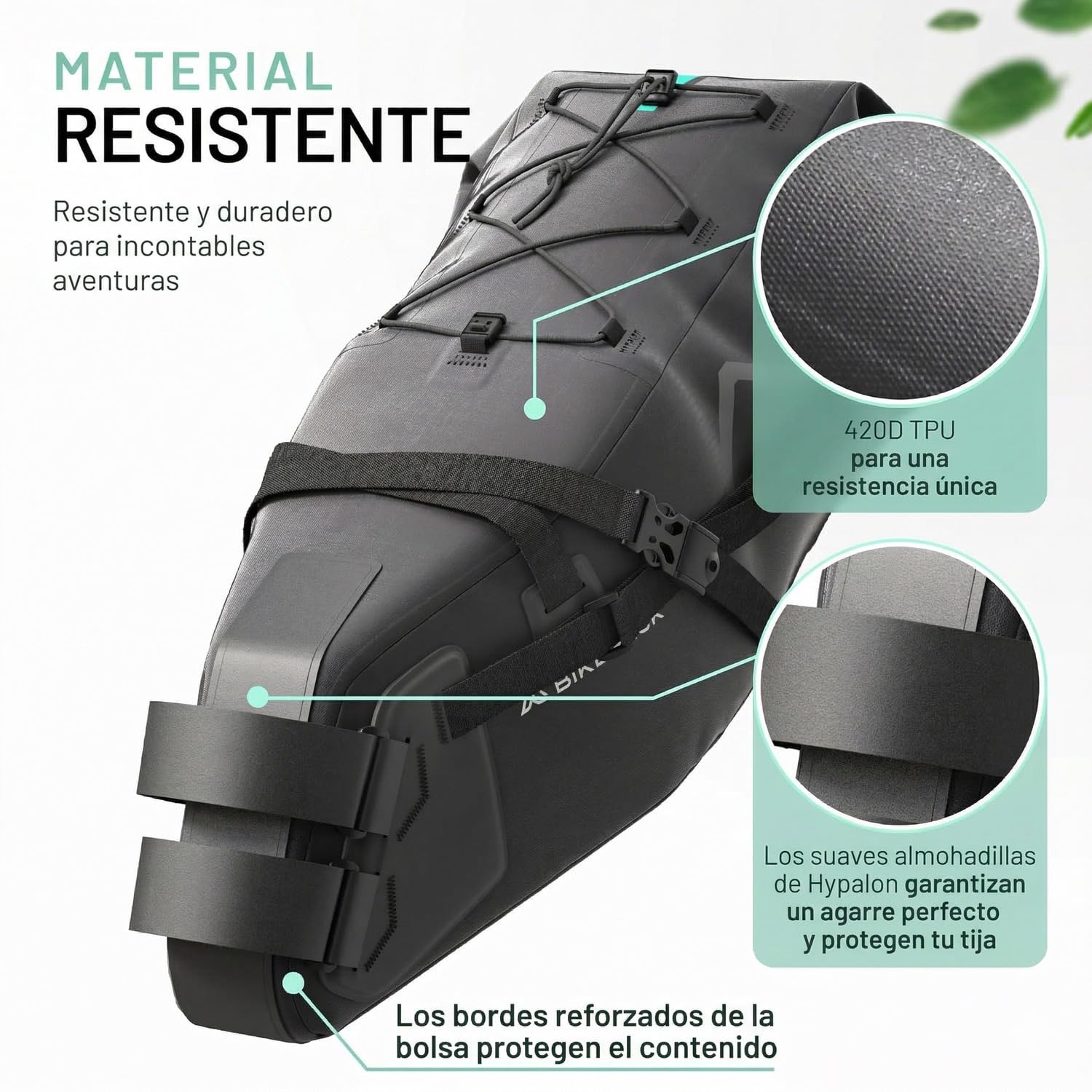 BIKEPACK Alforjas para bicicleta – Bikepacking bolsas – Sillín – Gravelbike – Alforja para carretera 15 L – Bolsa sin portaequipajes – Accesorios