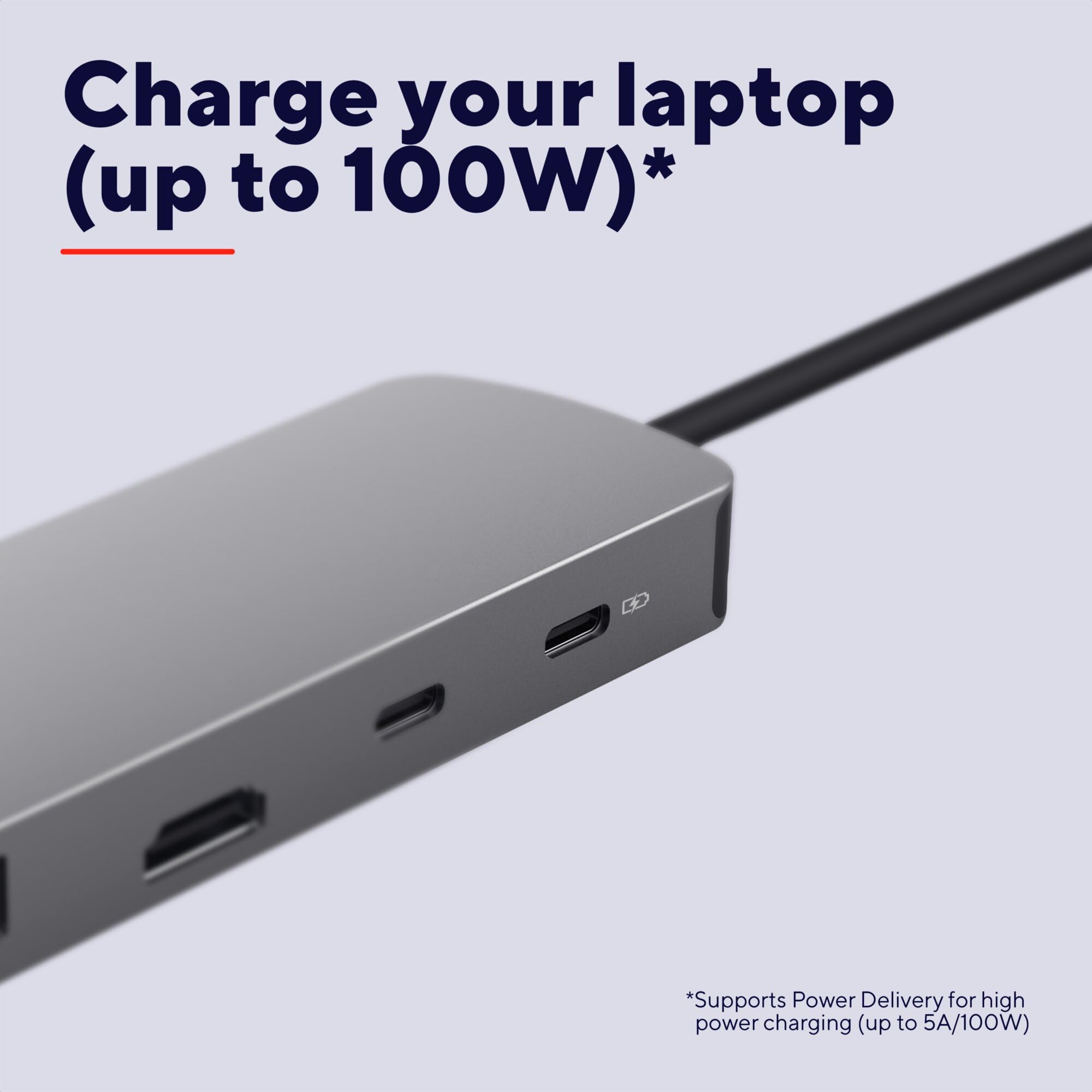 Trust Vylor Hub USB-C 8-w-1 z portami HDMI 4k60Hz, Gigabit Ethernet | czytnik kart MicroSD/SD, USB-A, port ładowania 100W, kompaktowy adapter do PC Laptopa Dell HP Asus MacBook