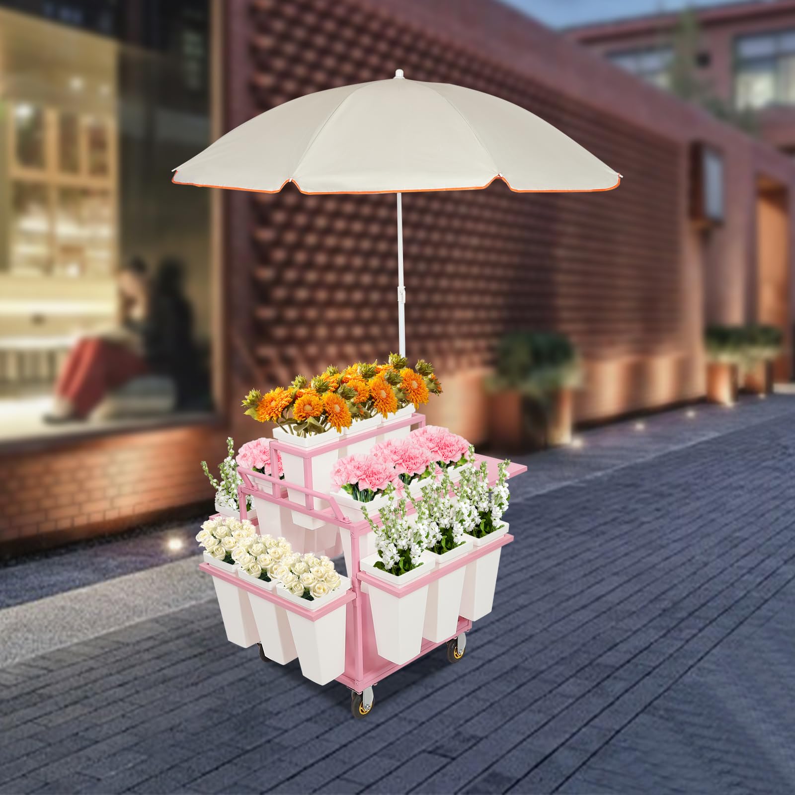 Amazon.com: ILWorkTLs Outdoor Plant Stand Cart with Umbrella and