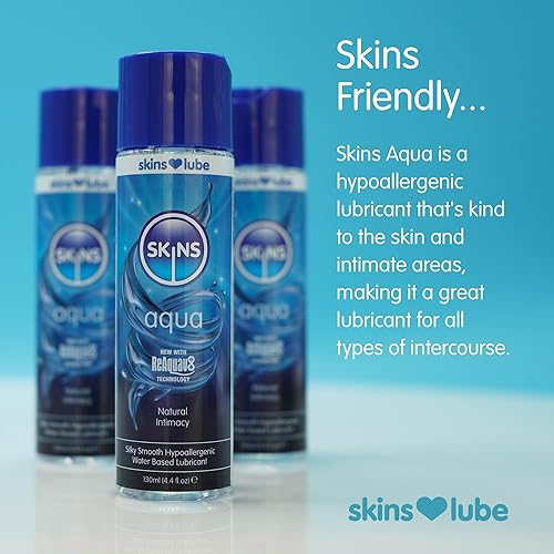 Miniatura 4 de Skins Lubricante a base de agua Aqua - Disfruta de una intimidad natural duradera con lubricante hipoalergénico de 4.4 onzas