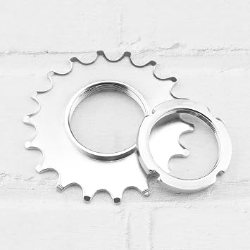 ECSiNG Bike Sprocket Fixed Single Speed Cog Thread Ribg High Strength Steel Bicycle Flywheel Sprockets Parts for Fixed Gear Bike with Lock Ring