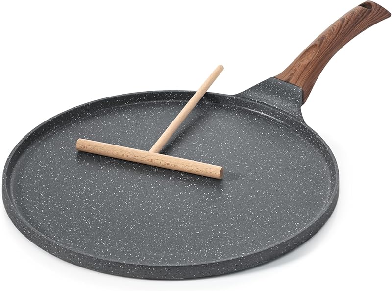 SENSARTE Poêle à Crêpes 30 cm avec Revêtement Antiadhésif en Granit Suisse - Compatible Induction - 