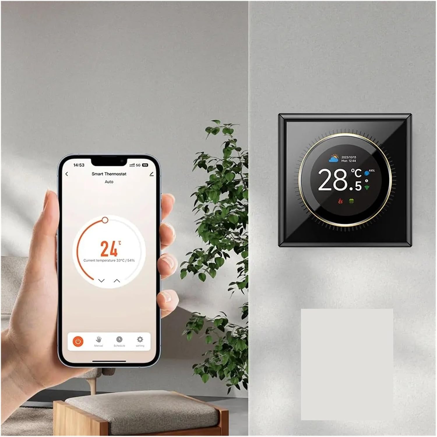 Knob Thermostat Programmable Temperature Controller Alexa | Floor Heating Water Gas Boiler Home Room(XNWK-GA)